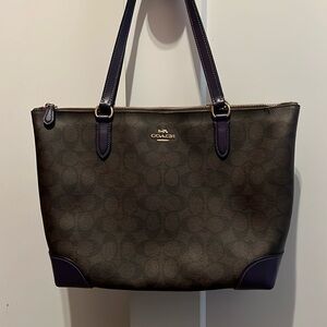 Coach Brown and Purple Women's Tote Bag